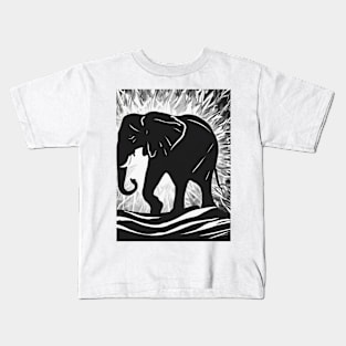 Elephant Shadow Silhouette Anime Style Collection No. 132 Kids T-Shirt